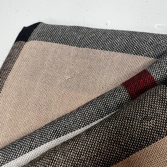 Burberry Plaid Mega Check Wool Cashmere Classic Lightweight Scarf - Picture 7 of 9